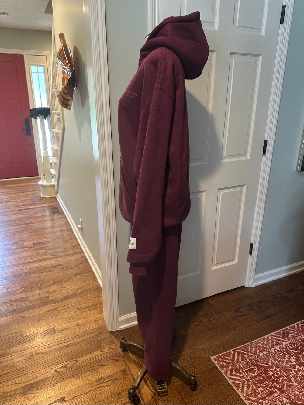 NWOT Comfort Clothing plum Maroon Hoodie & Sweatpants Set Sz M unisex - Picture 5 of 13